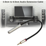 Câble adaptateur audio REXLIS TC128MF mâle 3,5 mm vers femelle 6,5 mm, longueur : 60 cm