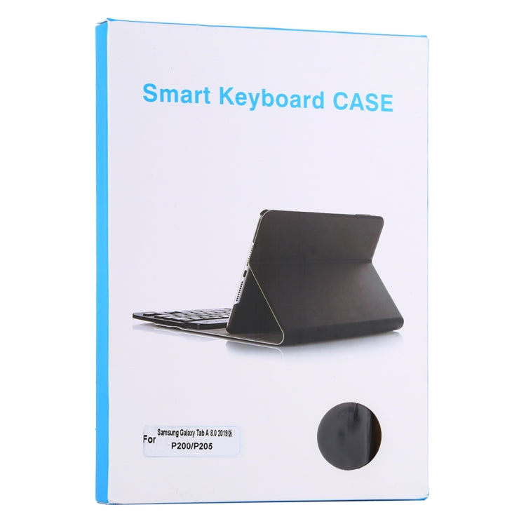 Étui pour tablette en cuir avec clavier Bluetooth magnétique détachable ultra-fin pour Galaxy Tab A 8.0 2019 P200 / P205, avec support