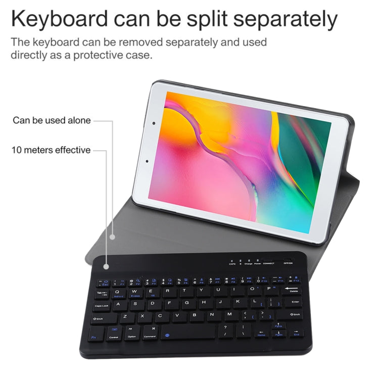 Étui pour tablette en cuir avec clavier Bluetooth magnétique détachable ultra-fin pour Galaxy Tab A 8.0 2019 P200 / P205, avec support