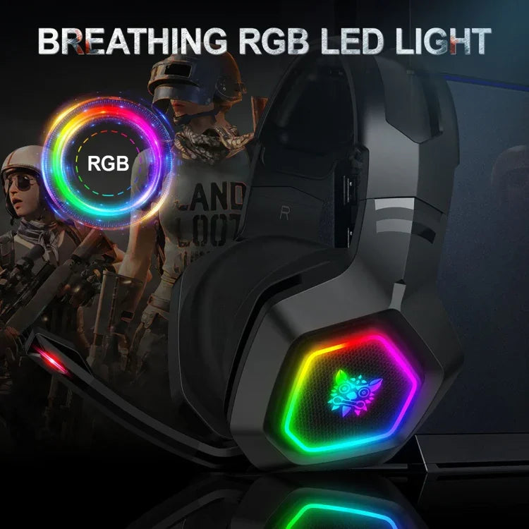 Casque filaire pour jeux informatiques ONIKUMA K10 3,5 mm avec lumière LED RGB, K10