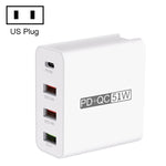 WLX-A6 Adaptateur secteur chargeur de voyage USB à charge rapide 4 ports, prise US, prise US