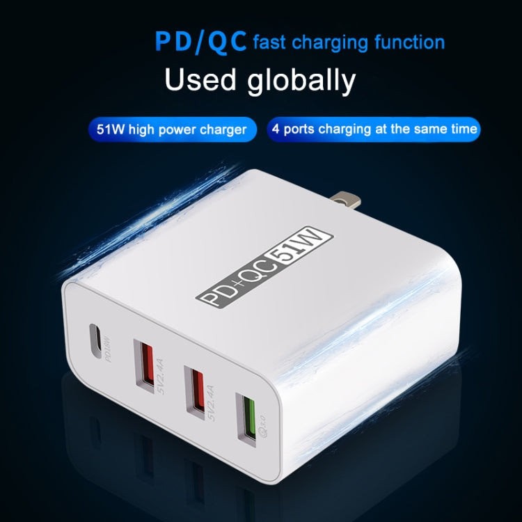 WLX-A6 Adaptateur secteur chargeur de voyage USB à charge rapide 4 ports, prise AU, prise AU