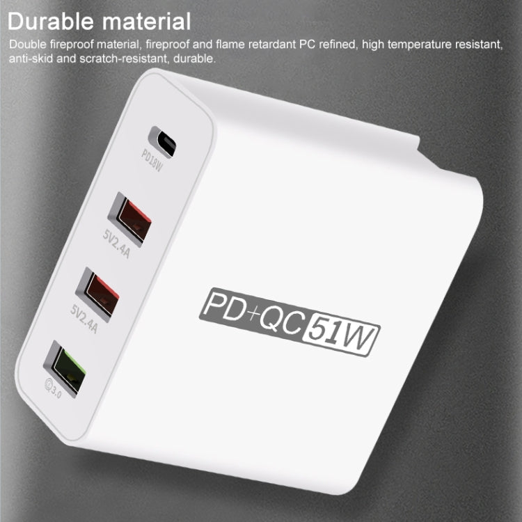 WLX-A6 Adaptateur secteur chargeur de voyage USB à charge rapide 4 ports, prise AU, prise AU