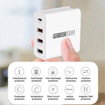 WLX-A6 Adaptateur secteur chargeur de voyage USB à charge rapide 4 ports, prise AU, prise AU