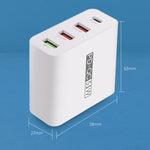 WLX-A6 Adaptateur secteur chargeur de voyage USB à charge rapide 4 ports, prise AU, prise AU