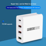 WLX-A6 Adaptateur secteur chargeur de voyage USB à charge rapide 4 ports, prise AU, prise AU