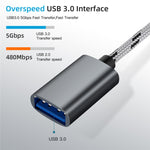Câble adaptateur tressé en nylon USB 3.0 femelle vers Micro USB + USB-C / Type-C mâle chargement + transmission OTG, Longueur du câble : 17cm, Micro USB 17cm gris, Micro USB 17cm or