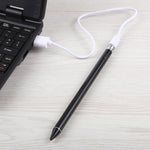 Long Stylet capacitif universel rechargeable avec pointe métallique ultra-fine de 2,3 mm pour iPhone, iPad, Samsung et autres smartphones ou tablettes PC à écran tactile capacitif