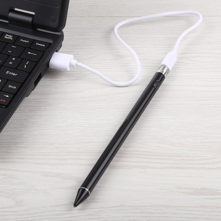 Long Stylet capacitif universel rechargeable avec pointe métallique ultra-fine de 2,3 mm pour iPhone, iPad, Samsung et autres smartphones ou tablettes PC à écran tactile capacitif