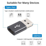 3 PCS Adaptateur USB-C / Type-C femelle vers USB 3.0 mâle en alliage d'aluminium, Support charge et transmission de données, USB 3.0