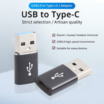 3 PCS Adaptateur USB-C / Type-C femelle vers USB 3.0 mâle en alliage d'aluminium, Support charge et transmission de données, USB 3.0