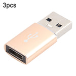3 PCS Adaptateur USB-C / Type-C femelle vers USB 3.0 mâle en alliage d'aluminium, Support charge et transmission de données, USB 3.0