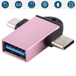 Adaptateur OTG multifonction USB 3.0 Femelle vers USB-C / Type-C Mâle + Micro USB Mâle avec trou pour dragonne