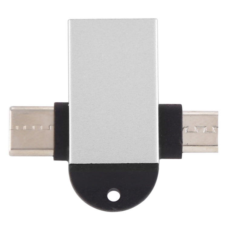 Adaptateur OTG multifonction USB 3.0 Femelle vers USB-C / Type-C Mâle + Micro USB Mâle avec trou pour dragonne
