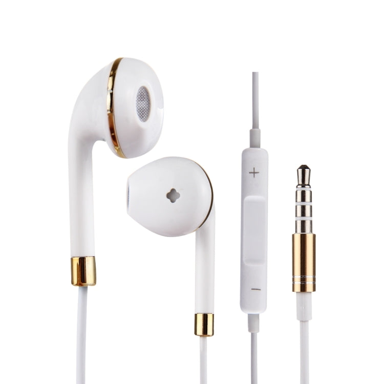 Écouteurs intra-auriculaires 3,5 mm avec corps blanc, commande en ligne et micro