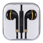 Écouteurs intra-auriculaires 3,5 mm fil noir avec contrôle de ligne et micro pour iPhone, Galaxy, Huawei, Xiaomi, LG, HTC et autres smartphones
