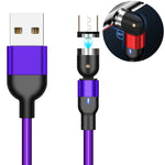 Câble de charge magnétique rotatif en nylon tressé USB vers Micro USB, 1m, 2A, 1m Micro USB