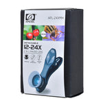 Objectif macro universel externe 2 en 1 APEXEL APL-24X-H 12X et 24X pour téléphone portable avec pare-soleil