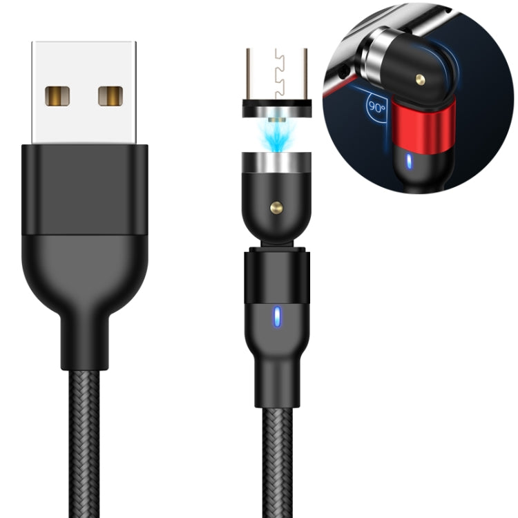 Câble de charge magnétique rotatif USB vers Micro USB tressé en nylon 2m 2A, Micro USB 2m