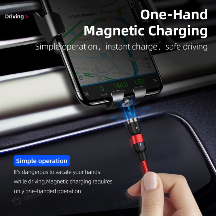 Câble de charge magnétique rotatif en nylon tressé USB vers USB-C / Type-C 1m 2A, Type-C 1m