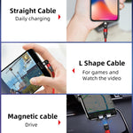 Câble de charge magnétique rotatif en nylon tressé USB vers USB-C / Type-C 1m 2A, Type-C 1m