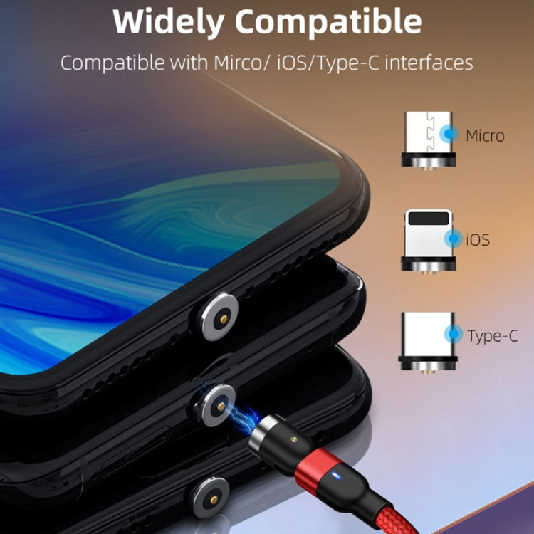 Câble de charge magnétique rotatif en nylon tressé USB vers USB-C / Type-C 1m 2A, Type-C 1m