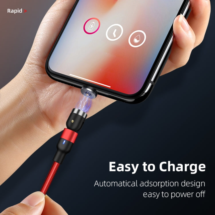 Câble de charge magnétique rotatif en nylon tressé USB vers USB-C / Type-C 1m 2A, Type-C 1m