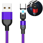 Câble de charge magnétique rotatif en nylon tressé USB vers USB-C / Type-C 1m 2A, Type-C 1m