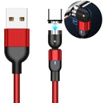 Câble de charge magnétique rotatif en nylon tressé USB vers USB-C / Type-C 1m 2A, Type-C 1m