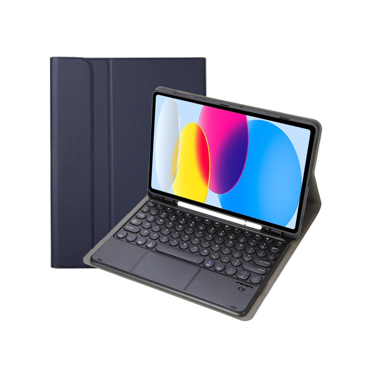 Pour iPad 11 2025 / 10ème génération 10.9 2022 YA10B-A Étui de tablette en cuir avec fente pour stylet et clavier tactile Bluetooth, texture peau d'agneau YA10B-A