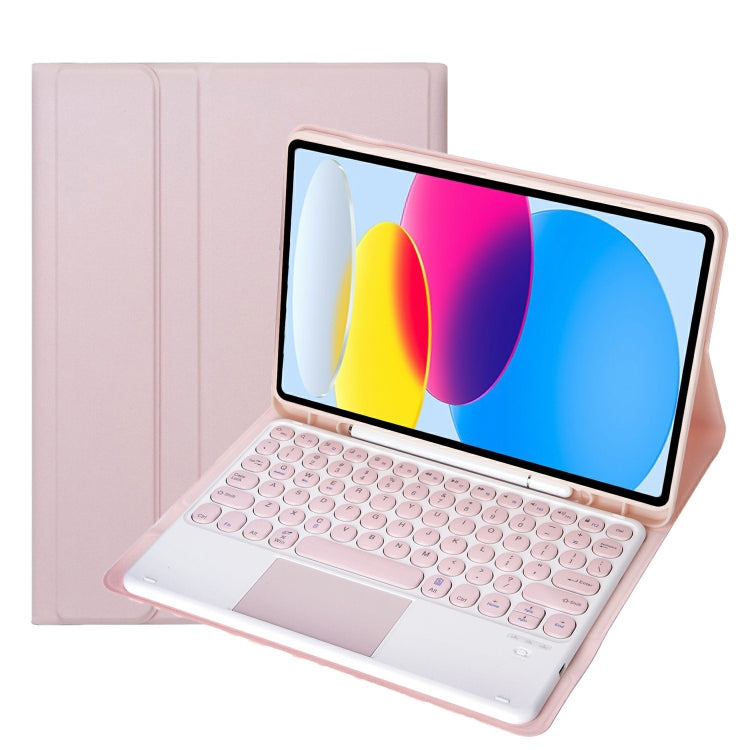 Pour iPad 11 2025 / 10ème génération 10.9 2022 YA10B-A Étui de tablette en cuir avec fente pour stylet et clavier tactile Bluetooth, texture peau d'agneau YA10B-A