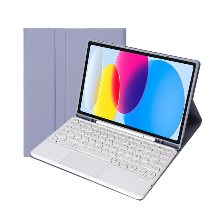 Pour iPad 11 2025 / 10ème génération 10.9 2022 YA10B-A Étui de tablette en cuir avec fente pour stylet et clavier tactile Bluetooth, texture peau d'agneau YA10B-A