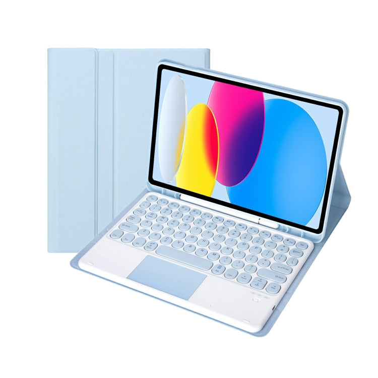 Pour iPad 11 2025 / 10ème génération 10.9 2022 YA10B-A Étui de tablette en cuir avec fente pour stylet et clavier tactile Bluetooth, texture peau d'agneau YA10B-A