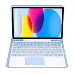 Pour iPad 11 2025 / 10ème génération 10.9 2022 YA10B-A Étui de tablette en cuir avec fente pour stylet et clavier tactile Bluetooth, texture peau d'agneau YA10B-A