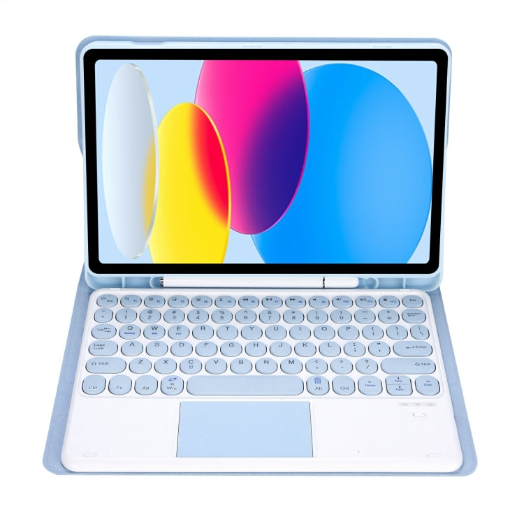 Pour iPad 11 2025 / 10ème génération 10.9 2022 YA10B-A Étui de tablette en cuir avec fente pour stylet et clavier tactile Bluetooth, texture peau d'agneau YA10B-A