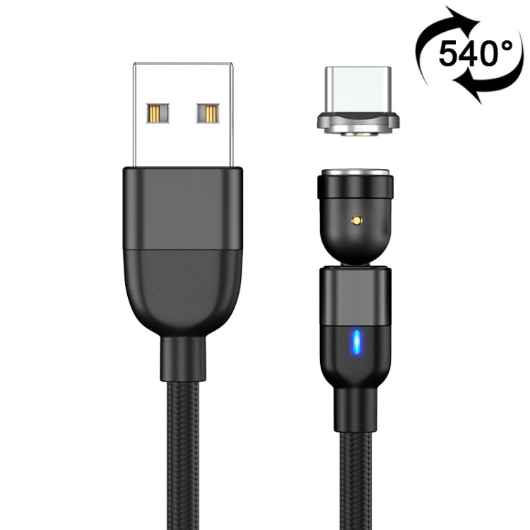 Câble de charge et synchronisation de données magnétique rotatif à 540 degrés USB vers USB-C / Type-C 1m 3A, Type-C 1m