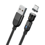 Câble de charge et synchronisation de données magnétique rotatif à 540 degrés USB vers USB-C / Type-C 1m 3A, Type-C 1m
