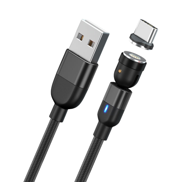 Câble de charge et synchronisation de données magnétique rotatif à 540 degrés USB vers USB-C / Type-C 1m 3A, Type-C 1m