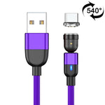 Câble de charge et synchronisation de données magnétique rotatif à 540 degrés USB vers USB-C / Type-C 1m 3A, Type-C 1m
