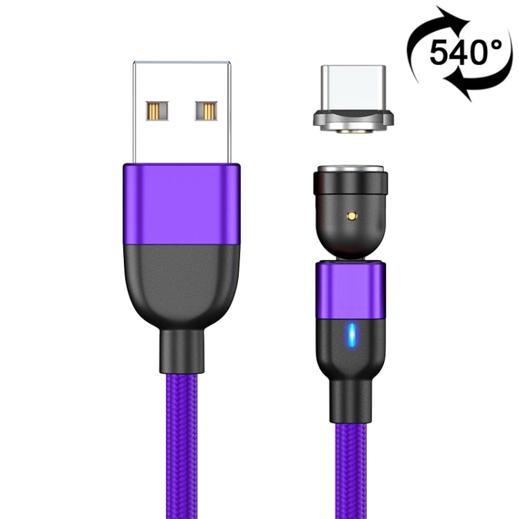 Câble de charge et synchronisation de données magnétique rotatif à 540 degrés USB vers USB-C / Type-C 1m 3A, Type-C 1m