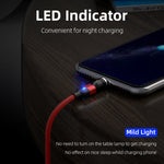 Câble de charge et synchronisation de données magnétique rotatif à 540 degrés USB vers USB-C / Type-C 1m 3A, Type-C 1m