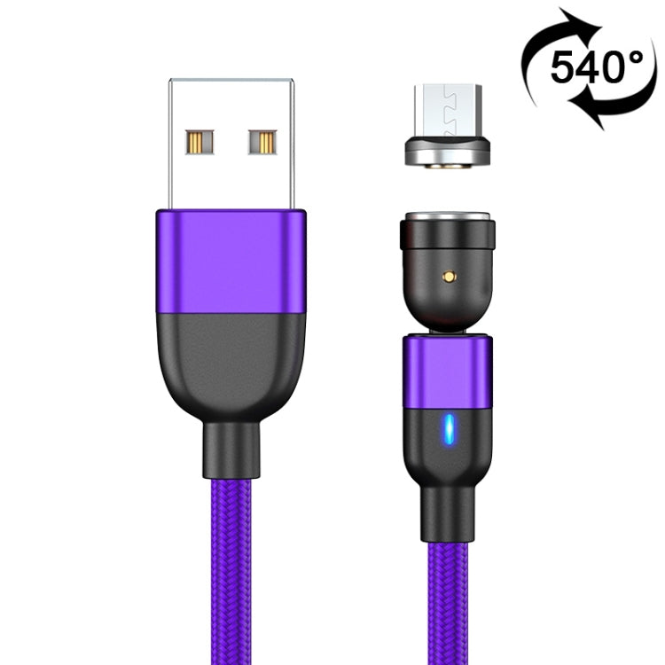 Câble de charge et synchronisation de données magnétique rotatif à 540 degrés USB vers Micro USB 2m 3A, Micro USB 2m