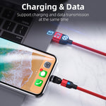 Câble de charge et synchronisation de données magnétique rotatif à 540 degrés USB vers Micro USB 2m 3A, Micro USB 2m