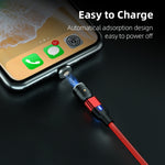 Câble de charge et synchronisation de données magnétique rotatif à 540 degrés USB vers Micro USB 2m 3A, Micro USB 2m