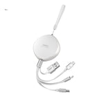 Câble de données de charge télescopique REMAX RC-185th 3 en 1 2,1A USB vers 8 broches + USB-C / Type-C + Micro USB série Sury