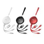 Câble de données de charge télescopique REMAX RC-185th 3 en 1 2,1A USB vers 8 broches + USB-C / Type-C + Micro USB série Sury