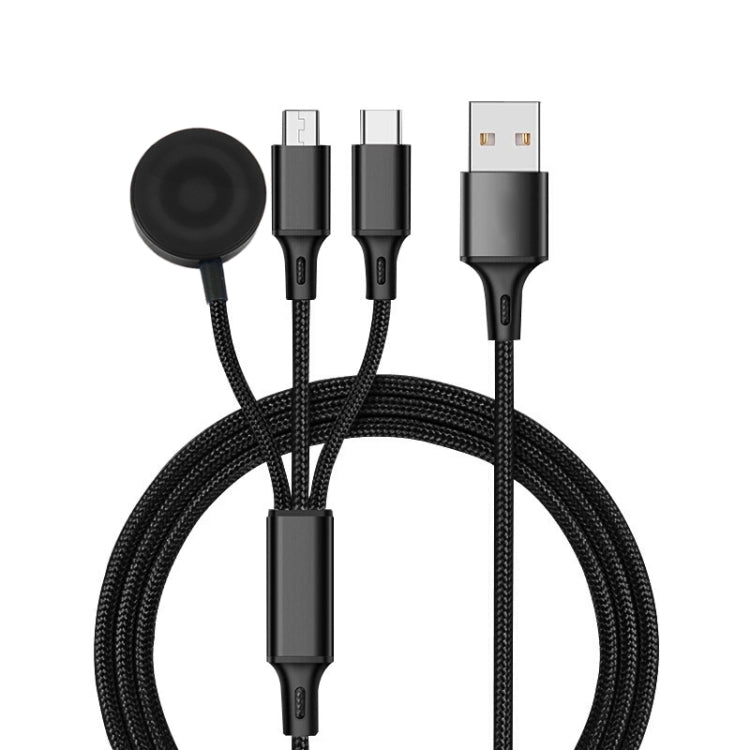 Pour iPhone / Apple Watch 3 en 1 8 broches + Type-C / USB-C + Câble de charge multifonction avec base de chargement magnétique, Longueur : 1m, 3 en 1