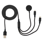 Pour iPhone / Apple Watch 3 en 1 8 broches + Type-C / USB-C + Câble de charge multifonction avec base de chargement magnétique, Longueur : 1m, 3 en 1