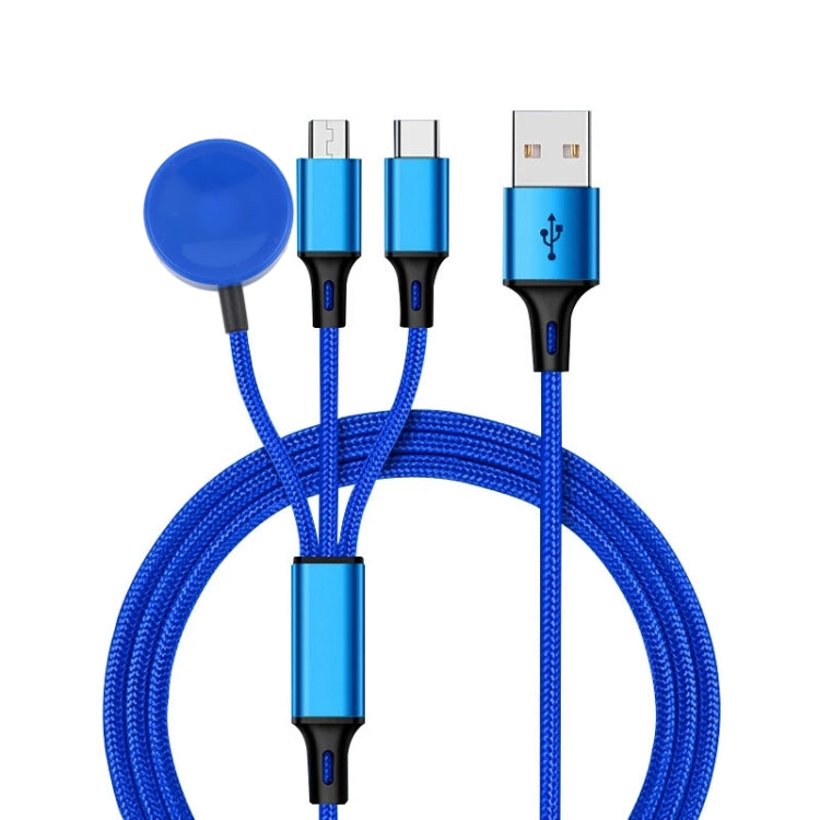 Pour iPhone / Apple Watch 3 en 1 8 broches + Type-C / USB-C + Câble de charge multifonction avec base de chargement magnétique, Longueur : 1m, 3 en 1