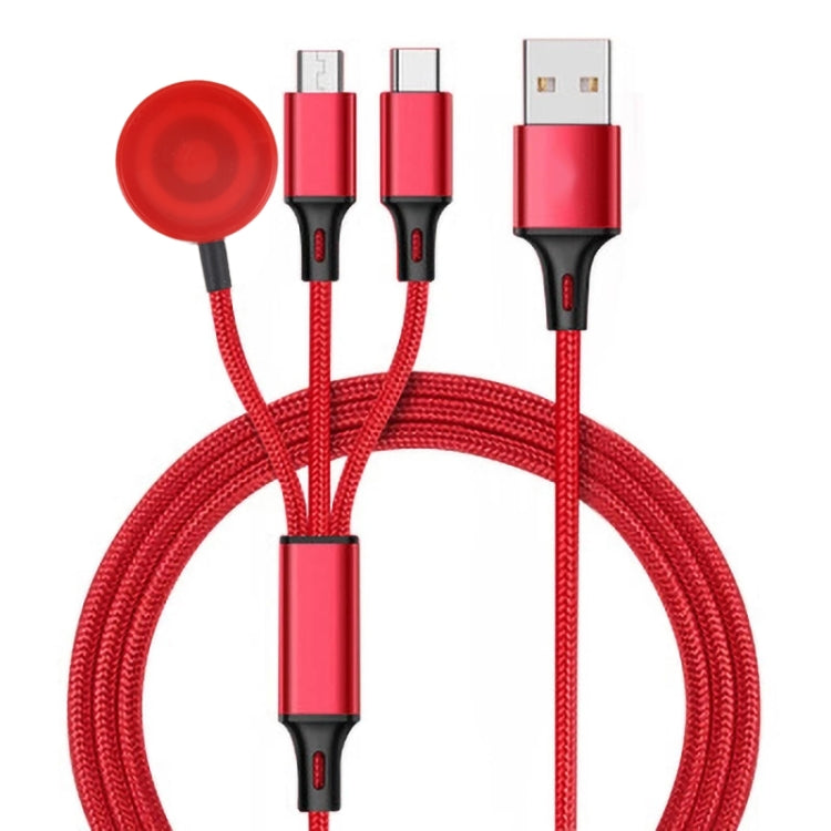 Pour iPhone / Apple Watch 3 en 1 8 broches + Type-C / USB-C + Câble de charge multifonction avec base de chargement magnétique, Longueur : 1m, 3 en 1